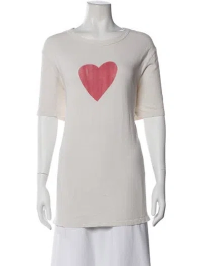 Pre-owned Imogene + Willie Graphic Print Crew Neck T-shirt In White