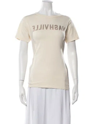 Pre-owned Imogene + Willie Graphic Print Crew Neck T-shirt In White