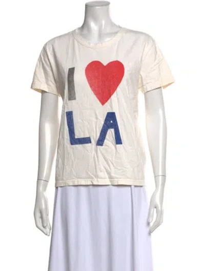 Pre-owned Imogene + Willie Graphic Print Crew Neck T-shirt In White