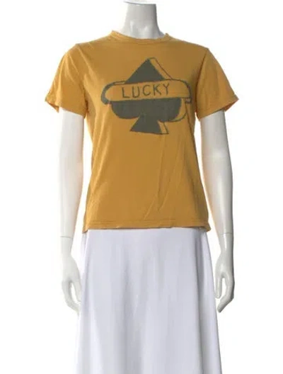 Pre-owned Imogene + Willie Graphic Print Crew Neck T-shirt In Yellow