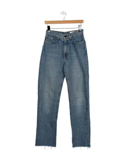 Pre-owned Imogene + Willie High-rise Straight Leg Jeans In Blue