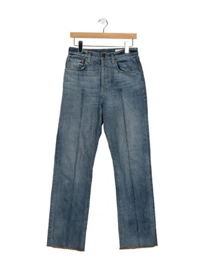 Pre-owned Imogene + Willie High-rise Straight Leg Jeans In Blue