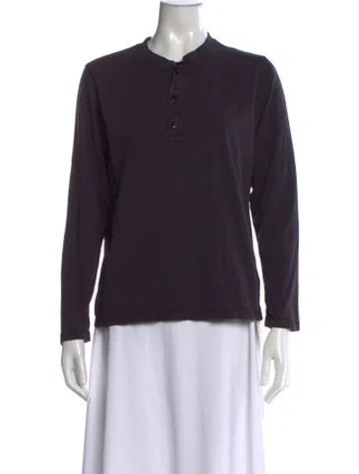Pre-owned Imogene + Willie Long Sleeve Button-up Top In Black