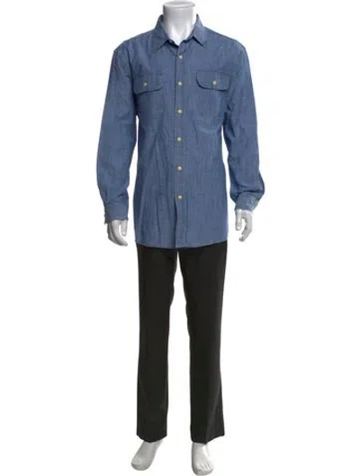 Pre-owned Imogene + Willie Long Sleeve Denim Shirt In Blue