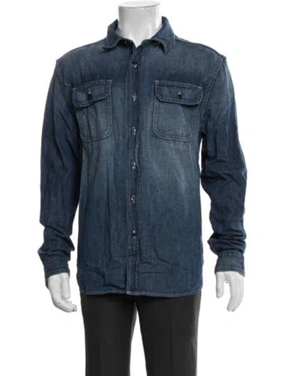 Pre-owned Imogene + Willie Long Sleeve Denim Shirt In Blue
