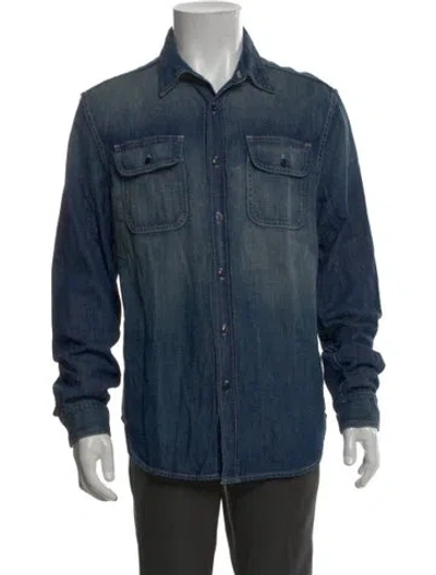 Pre-owned Imogene + Willie Long Sleeve Denim Shirt In Blue
