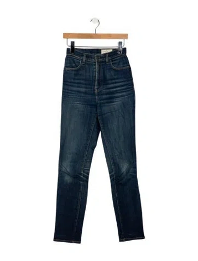 Pre-owned Imogene + Willie Mid-rise Straight Leg Jeans In Blue
