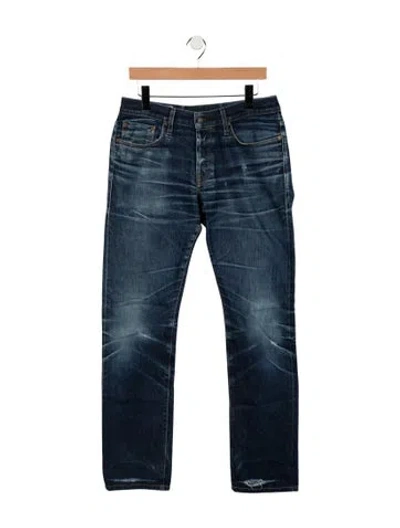 Pre-owned Imogene + Willie Mid-rise Straight Leg Jeans In Blue