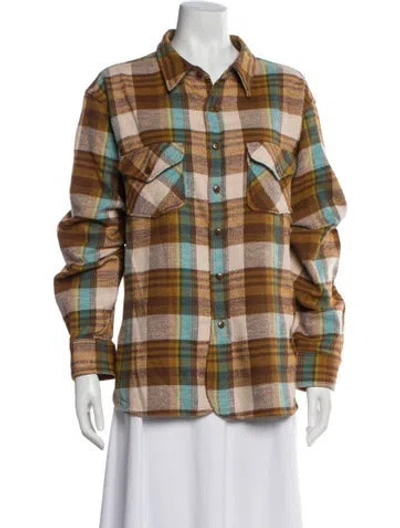 Pre-owned Imogene + Willie Plaid Print Long Sleeve Button-up Top In Multi