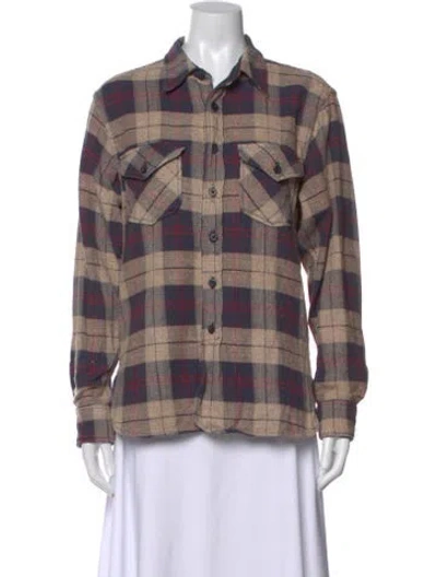 Pre-owned Imogene + Willie Plaid Print Sweater In Neutral