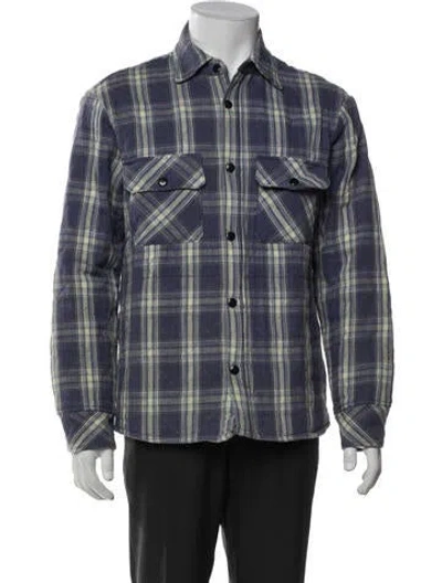 Pre-owned Imogene + Willie Plaid Print Trucker Jacket In Blue