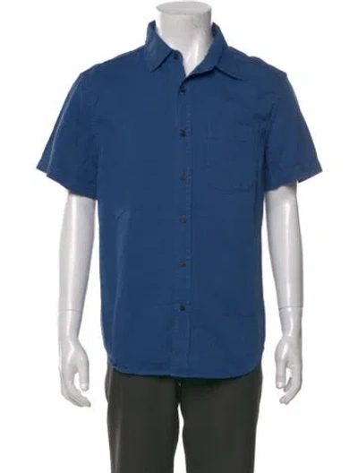 Pre-owned Imogene + Willie Short Sleeve Shirt In Blue