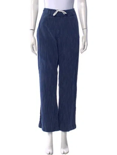 Pre-owned Imogene + Willie Striped Straight Leg Pants In Blue