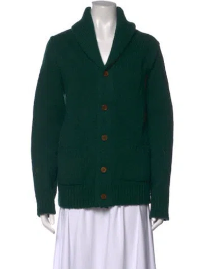 Pre-owned Imogene + Willie Wool Open Front Sweater In Green