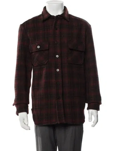Pre-owned Imogene + Willie Wool Plaid Print Jacket In Red
