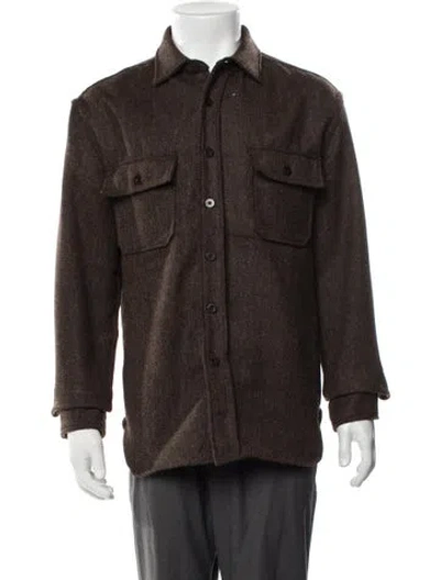 Pre-owned Imogene + Willie Wool Tweed Pattern Jacket In Brown