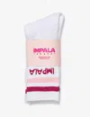 Impala Skate Girls Pastel Kids Pack Of Three Stripe-pattern Stretch Organic-cotton Blend Ankle Socks In Pastel