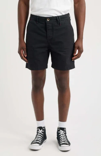 Imperfects Courier 7-inch Canvas Shorts In Black