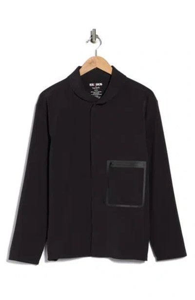 Imperfects Exodus Shepherds Zip-up Shirt In Black
