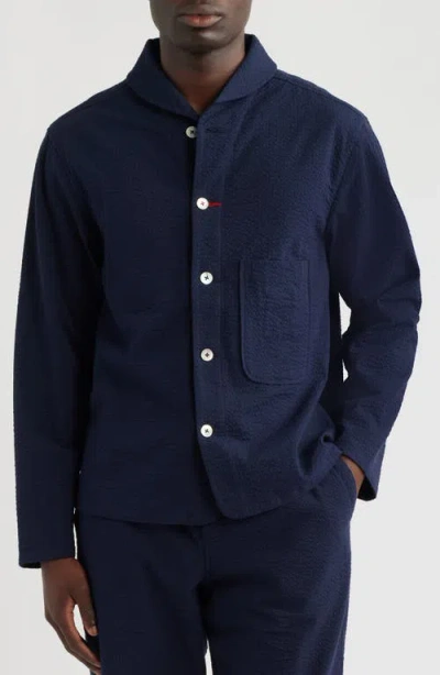 Imperfects Mr. Lynch's Seersucker Shirt Jacket In Blue