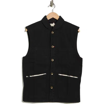 Imperfects Organic Cotton Canvas Shepherds Vest In Black