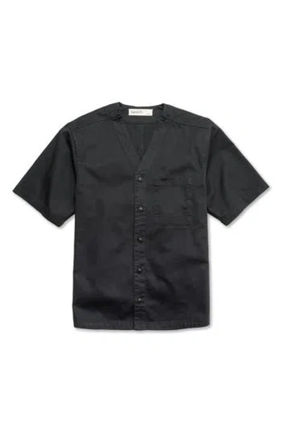 Imperfects The Benny Short Sleeve Button-up Shirt In Jet Black