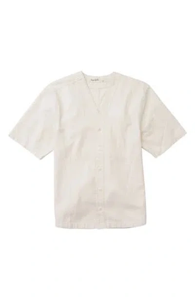 Imperfects The Benny Short Sleeve Button-up Shirt In Natural