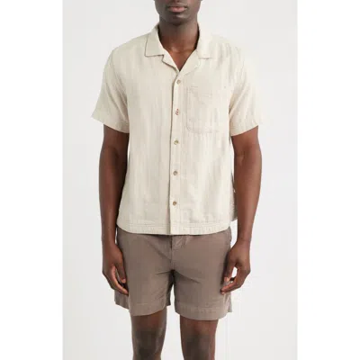 Imperfects The Cliffs Cotton Camp Shirt In Brown