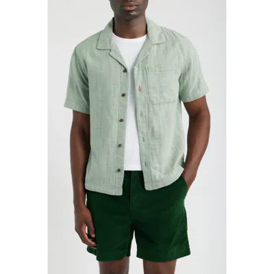 Imperfects The Cliffs Summer Cloth Camp Shirt In Green