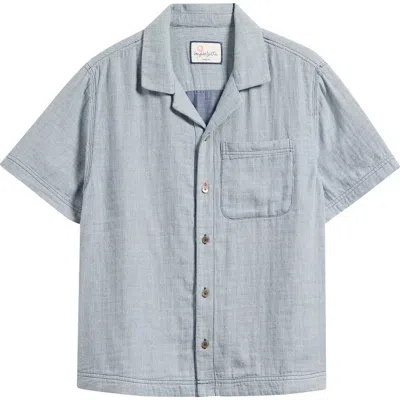 Imperfects The Cliffs Summer Cloth Camp Shirt In Indigo Solid