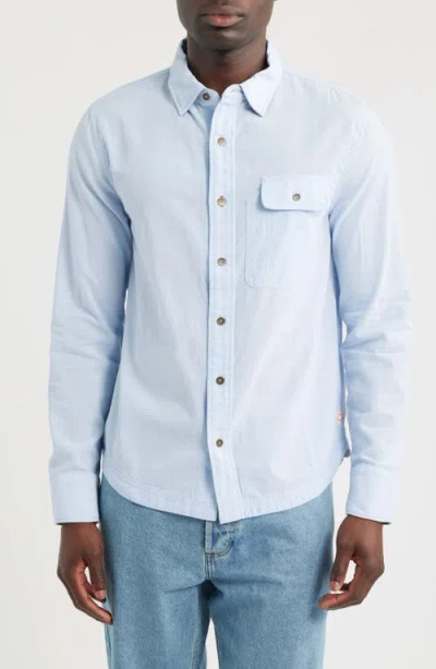 Imperfects Tradesman Cotton Chambray Button-up Shirt In Blue