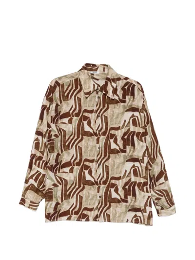 Imperial Abstract-print Shirt In Brown