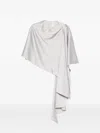 Imperial Asymmetric-drape Cape In Gray