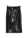 BELTED FAUX-LEATHER SKIRT