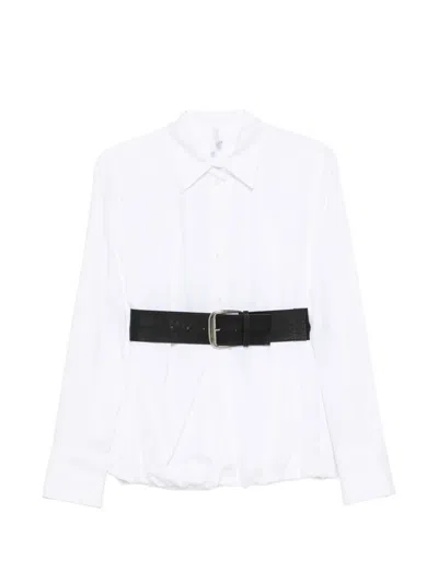 Imperial Belted Gathered Shirt In Transparent