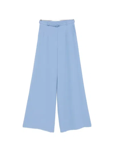 Imperial Belted Pleated Trousers In Blue