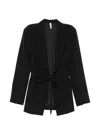 Imperial Belted Shawl-lapel Jacket In Black