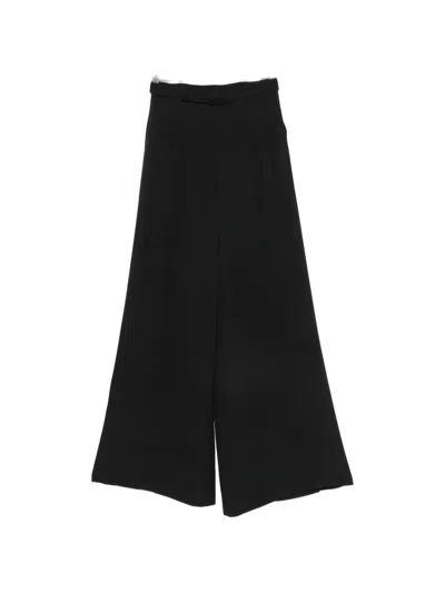 Imperial Belted Wide-leg Trousers In Black