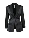 Imperial Black Polyester-blend Fitted Blazer In Black