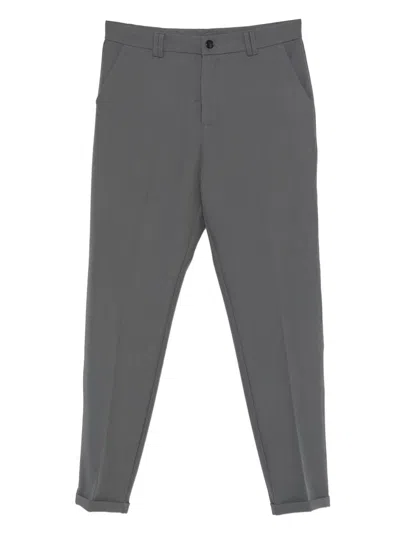 Imperial Button Cuffed Trousers In Gray