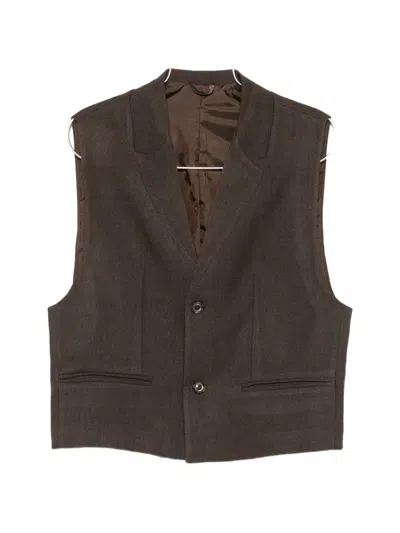 Imperial Button-fastening Gilet In Brown