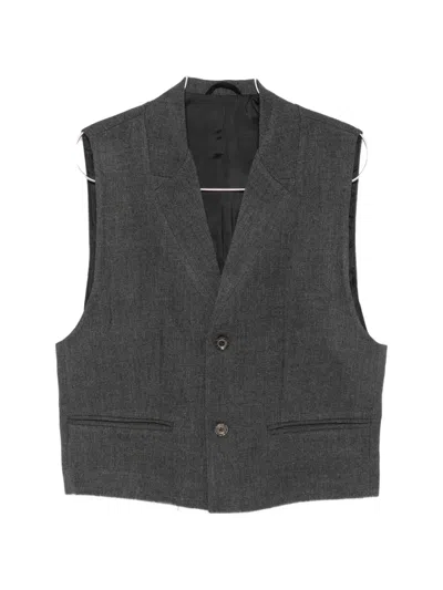 Imperial Button-up Gilet In Black