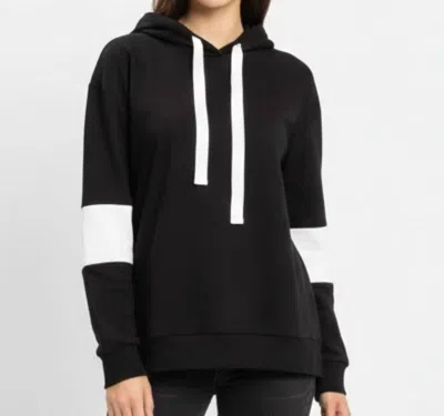Imperial Colorblock Drawstring Hoodie In Black, White