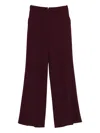 Imperial Cotton Flared Trousers In Burgundy