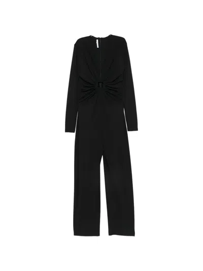 Imperial Cut-out Gathered Jumpsuit In Black