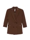 Imperial Double-breasted Blazer In Brown