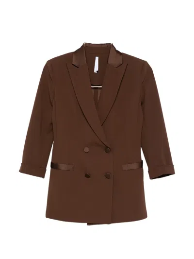Imperial Double-breasted Blazer In Brown