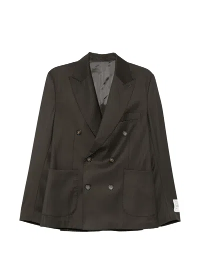 Imperial Double-breasted Peaked-lapel Suit In Gray