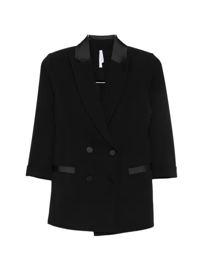 Imperial Double-breasted Peak-lapel Jacket In Black