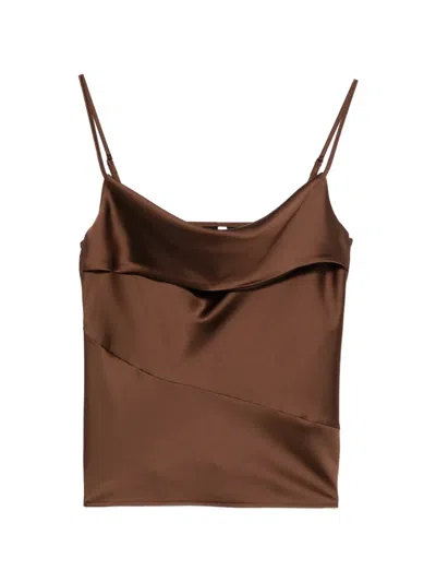 Imperial Draped Blouse In Brown